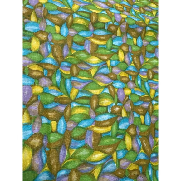 Colorful Leaf Pattern Cotton Fabric 15" x 18" 4 Pieces for Quilting & Crafts - Picture 1 of 5